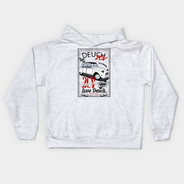 2CV affiche Kids Hoodie by RomoneGrafik